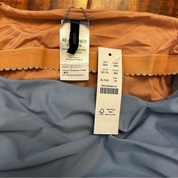 NWT J. Crew Ruched Square Neck One Piece Blue Mist BF179 Size 24 - Picture 6 of 8